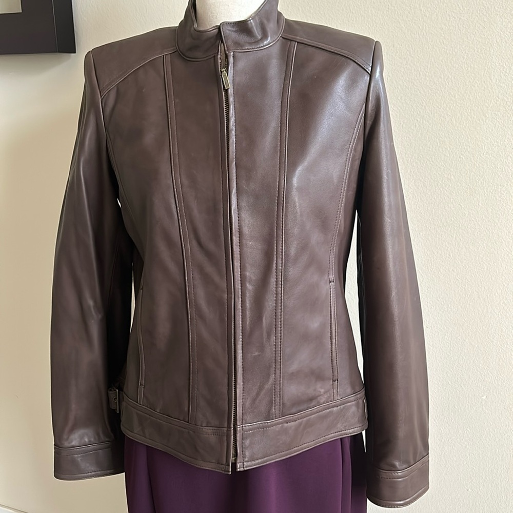 Alfani Genuine Leather Jacket Size M